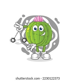 the cactus hypnotizing cartoon. cartoon mascot vector