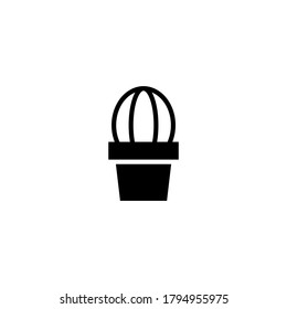 Cactus icon in black flat glyph, filled style isolated on white background