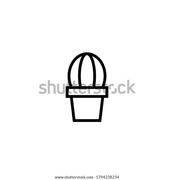 Cactus icon  in black line style icon, style\
isolated on white\
background