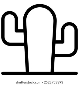 cactus icon with black outline style