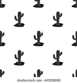 Cactus icon in black style isolated on white background. Rodeo symbol stock vector illustration.