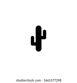 cactus icon - black vector sign