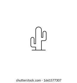 cactus icon - black vector sign