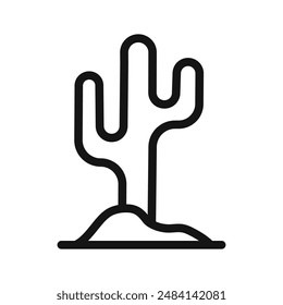 Cactus icon black and white vector sign