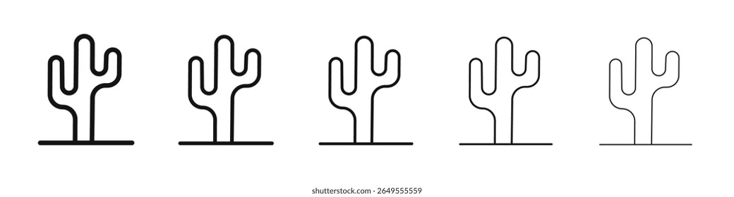 Signo de Vector blanco y negro del icono del cactus