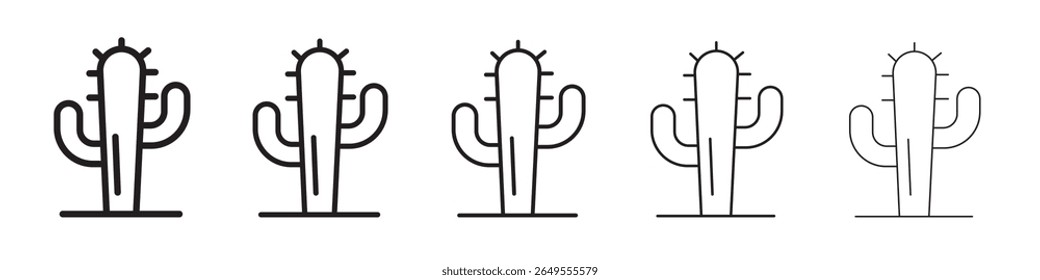 Cactus icon black and white vector sign
