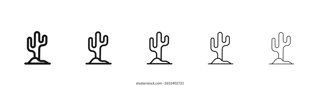 Signo de Vector blanco y negro del icono del cactus