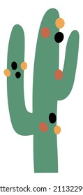 Cactus icon. Blooming succulent. Desert cacti plant