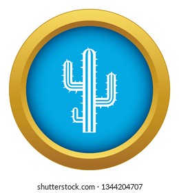 Cactus icon blue vector isolated on white background for any design