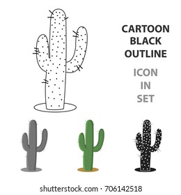 Cactus icon cartoon. Singe western icon from the wild west cartoon.