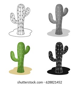 Cactus icon in cartoon style isolated on white background. Rodeo symbol stock vector illustration.