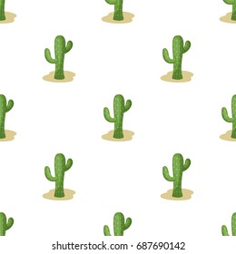 Cactus icon in cartoon style isolated on white background. Rodeo symbol stock vector illustration.