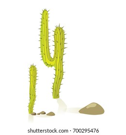 Cactus icon in cartoon style isolated on white background. Rodeo symbol stock vector illustration.