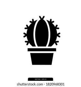 Plantilla de logotipo vectorial de diseño de iconos de Cactus