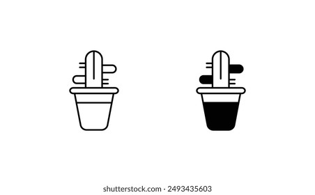 Cactus icon design with white background stock illustration