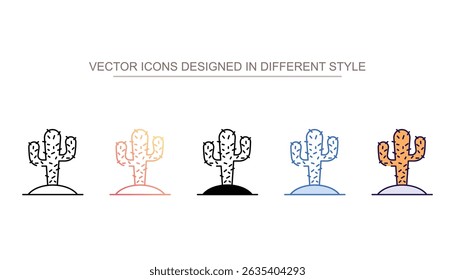 Cactus icon design with white background stock illustration