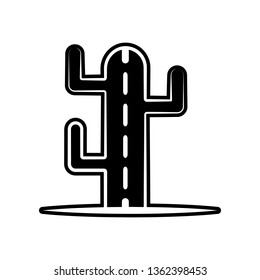 Cactus icon. Element of dia de muertos for mobile concept and web apps icon. Glyph, flat icon for website design and development, app development