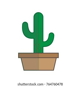 cactus icon flat color