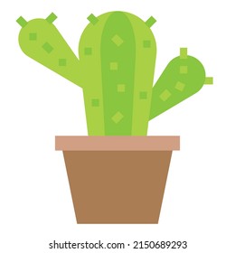 Cactus icon flat color vector illustration