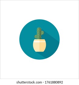 cactus icon flat design style on blue dark shade  , modern flat icon concept,vector illustration EPS10.