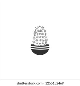 Cactus icon flat. Illustration isolated on white background