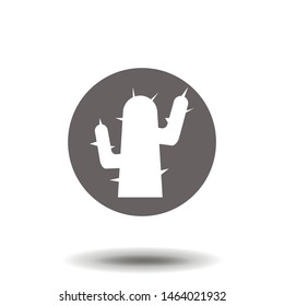 Cactus icon flat. Illustration isolated. Vector grey sign symbol