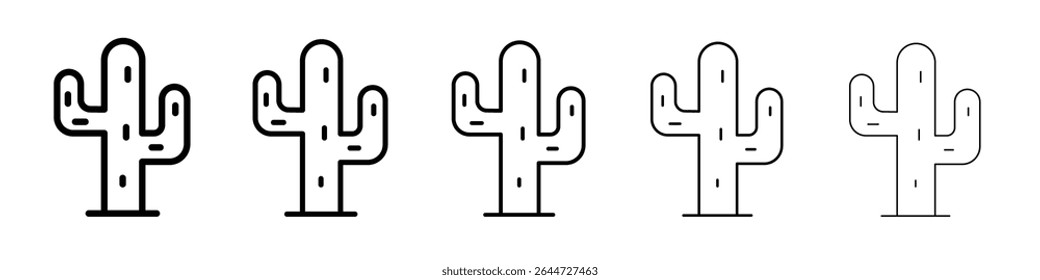 Cactus icon flat illustration set logo