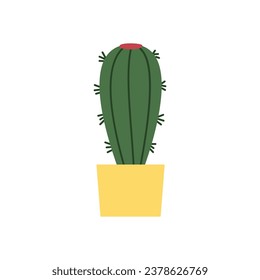 Cactus icon. Flat illustration of a succulent in a flower pot. Vector 10 EPS.