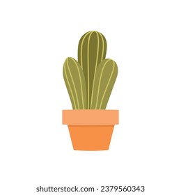 Icono de Cactus. Ilustración plana de un suculento en una maceta de flores. Vector 10 EPS.