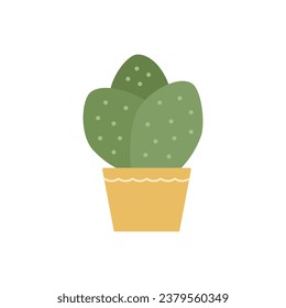 Cactus icon. Flat illustration of a succulent in a flower pot. Vector 10 EPS.
