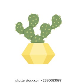 Cactus icon. Flat illustration of a succulent in a flower pot. Vector 10 EPS.