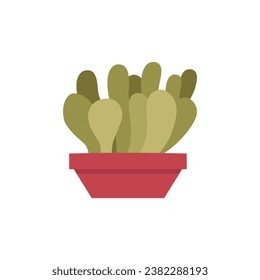 Cactus icon. Flat illustration of a succulent in a flower pot. Vector 10 EPS.