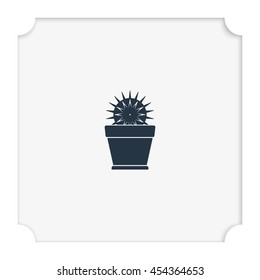 Cactus icon. Flat pot illustration.