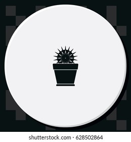 Cactus icon. Flat pot illustration.