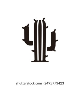 Cactus icon. Flat silhouette version.