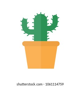 cactus icon in flat style isolated vector illustration on white transparent background.