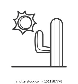 cactus icon in flat style isolated. Vector Symbol illustration.
