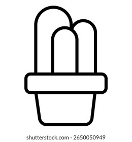 cactus icon flat thin outline art logo