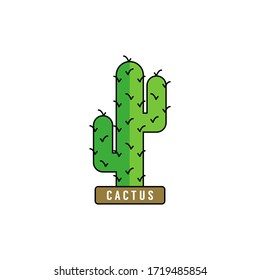 Cactus icon flat vector illustration