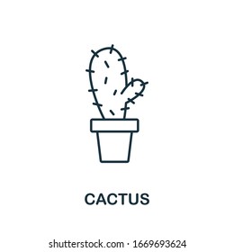 Kaktus-Ikone aus der Gartensammlung. Einfaches Cactus Icon für Vorlagen, Webdesign und Infografiken
