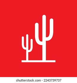 Kaktus-Symbol, grafische Ressourcenvorlage, Vektorgrafik.