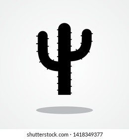 Cactus Icon with Gray Shadow