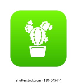 Cactus icon green vector isolated on white background