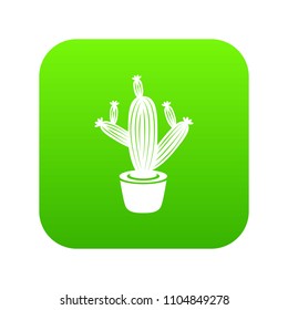 Cactus icon green vector isolated on white background