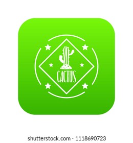 Cactus icon green vector isolated on white background