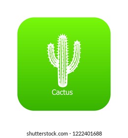 Cactus icon green vector isolated on white background