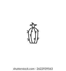 Cactus Icon - Hand Drawn Minimal Line Art Vector