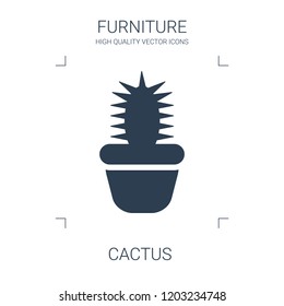 cactus icon. high quality filled cactus icon on white background. from furniture collection flat trendy vector cactus symbol. use for web and mobile
