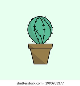 Cactus icon. Home plant vector. Cactus concept. Summer concept. Can be used for banner and advertising purposes. Vector EPS 10.
