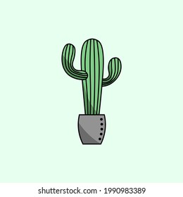 Cactus icon. Home plant vector. Cactus concept. Summer concept. Can be used for banner and advertising purposes. Vector EPS 10.